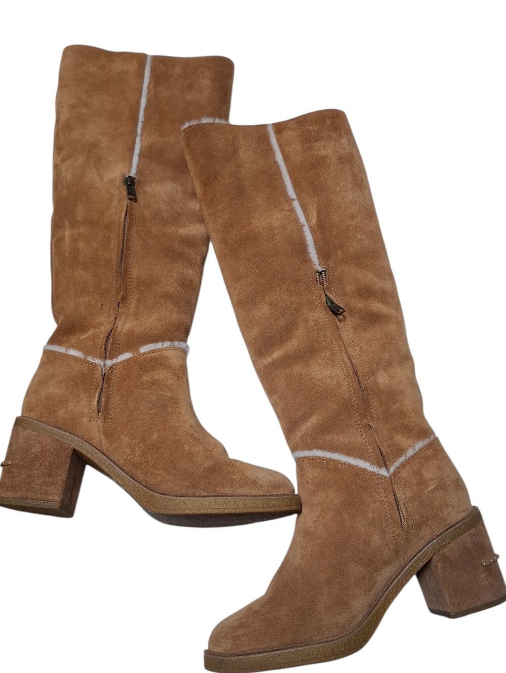 Ugg Kasen Tall Suede Sherpa Lined Boots Size 7 - Picture 3 of 7